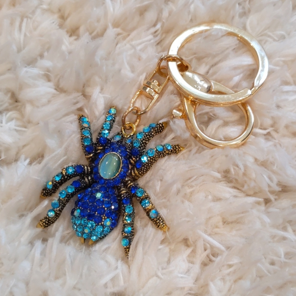 Spider Crystal Keychain EUC